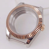 36/39mm Silver Gold Rose Gold Fluted Bezel Stainless Steel Watch Case fit NH35 NH36 4R35 4R36 ETA2824 PT5000 Movement