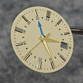 31MM ウォッチダイヤル ベージュ GMT ウォッチフェイス + ウォッチハンド 非発光 シングルデイト表示 日本製 NH34 ムーブメント交換部品