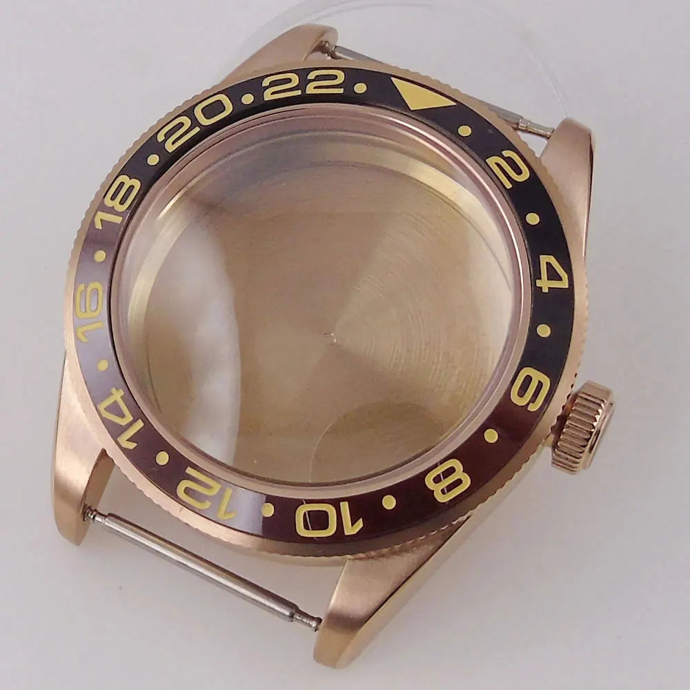 39mm PVd Black Rose Gold Dive Watch Case BB58 Mod 20BAR Waterproof Dome Sapphire Glass 39mm Black Bay Watch Case for NH34 NH35 NH36 NH70 ETA2824 PT5000 Watch Parts (Copy)