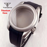 40mm Steel/Titanium Tandorio Pilot Watch Case Raw Skx Sapphire 3.8 Crown Waterproof Fit NH35 NH36 ETA2824 PT5000 Movt Thick Round Bezel