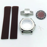 Aquanaut case 42mm NH35 Rose Gold 316 Stainless Steel Case Rubber Strap Luminous Dial Hands Modifed Watch Parts Accessorie glass back