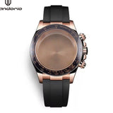 39mm Quartz Watch Case+Watchband Sapphire Glass Fit VK63 VK64 Movt Multi-Functional Chronograph Men Wristwatch Accessories Parts