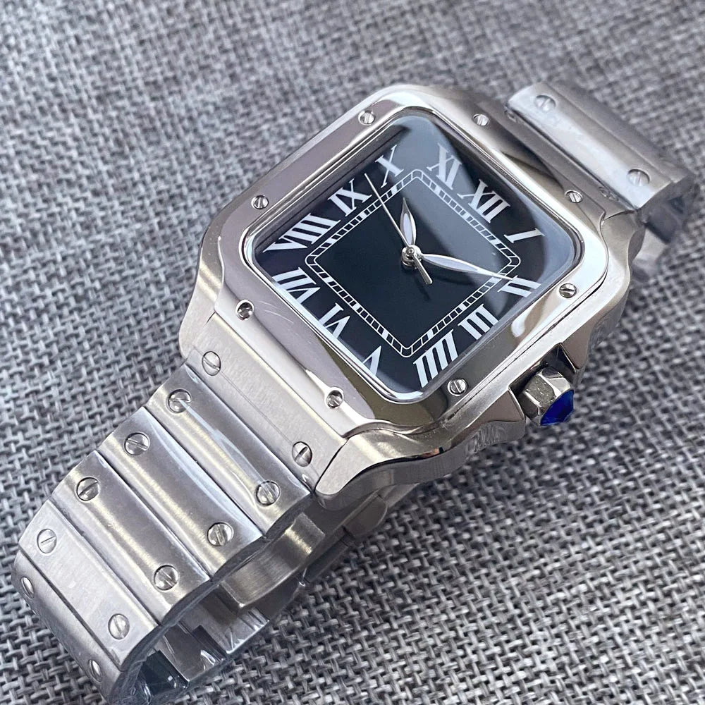 Square Watch Tandorio TD303S 38mm NH35A Automatic Roman Number Glass Back 5bar Sapphire