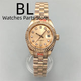 28mm Lady Watch BLIGER Luxury Two Tone Rose NH05 Automatic Watch Sapphire Diamond