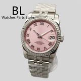 DateJust Dress Watch BLIGER BL001 36mm39mmPink Dial NH35A Automatic 904 Stainless Steel Fluted Bezel Sapphire Diamond Roman Marks