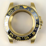 40MM PVD Gold Submariner Watch Case  GMT Yacht Master Polish Strap Sapphire Glass For NH35 NH36 NH34 NH38 Miyota 8215 Eta 2824 GMT SUB Yacht 20ATM waterproof
