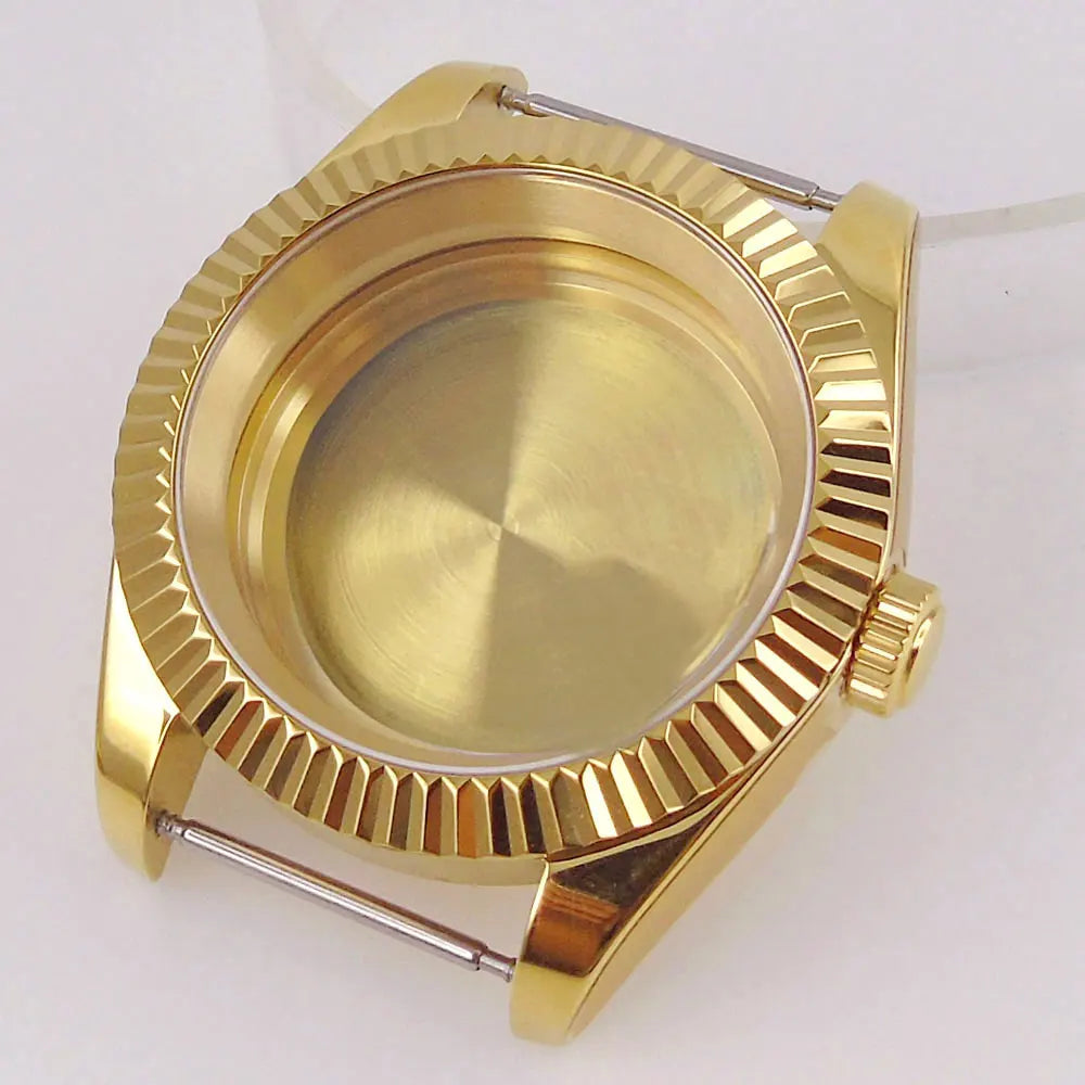 36/39mm Silver Gold Rose Gold Fluted Bezel Stainless Steel Watch Case fit NH35 NH36 4R35 4R36 ETA2824 PT5000 Movement