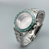 39mm VK63 watch Case Chronograph Silver 316 Stainless Steel Quartz Movement Watch Accessories Fits 20mm Strap