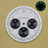 32.5mm Speed Dial Fit VK63 Movement Green Luminous Chronograph Watch Dial 3eyes