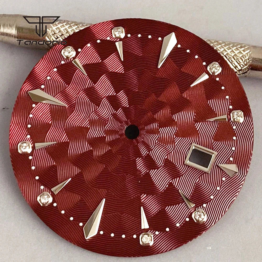 35mm Watch Dial Multicolor Texture Face Date Window Fit NH35 Automatic Watches Sword Hands Set Wristwatch Accessories Mod Parts