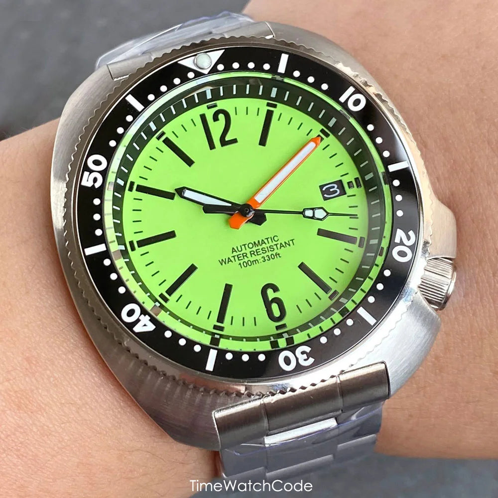 Tandorio 200m Turtle Diver Watch NH35A Fully Luminous Sapphire 20bar 44mm TD281