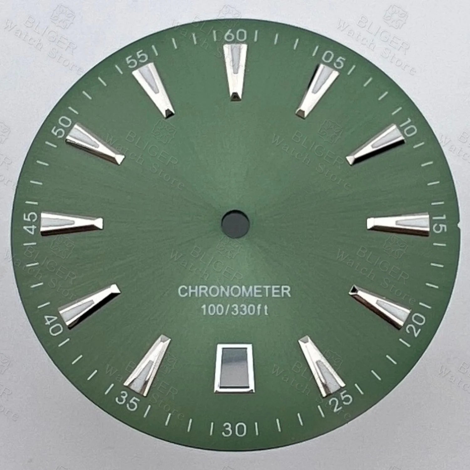 33mm AT Style Watch Dial Wristwatch Parts Sunburst Gradient Black Ocean Blue Red Dial Luminous Fits NH35 Movement 6 o'clock