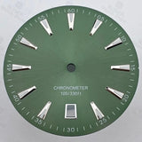 33mm AT Style Watch Dial Wristwatch Parts Sunburst Gradient Black Ocean Blue Red Dial Luminous Fits NH35 Movement 6 o'clock