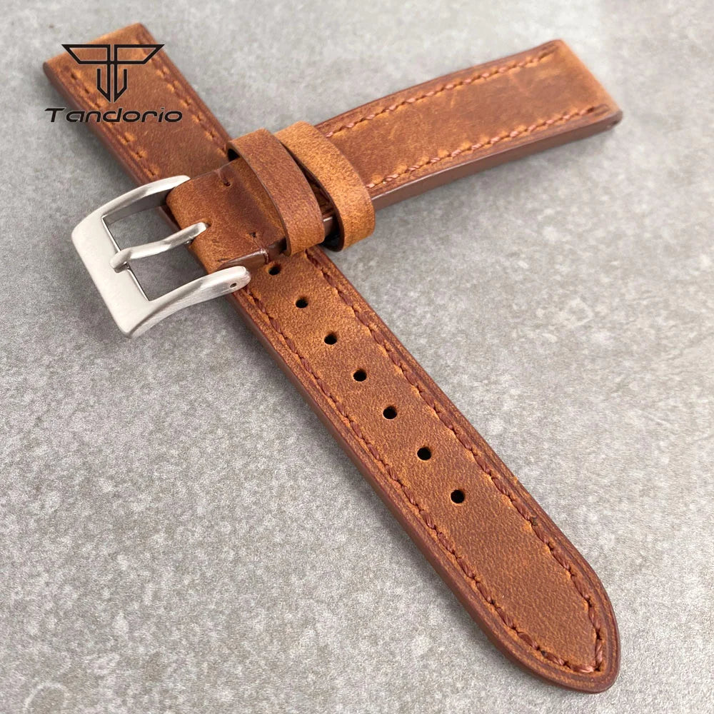 18mm Leather Watchband Vintage Brown Watch Strap Pin Buckle Unisex Wri ...
