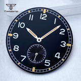 ST1701 Dial For Pilot Watch 33.5mm Black/Blue Color Watch Dial+Hands Set  Luminous Arabic Numerals Sub second