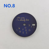 Who Cares Watch Dial 28.5mm nh35 Dial Who cares im already late Dial Watch Face gold text For NH35/NH36 Movement Watch Accessories