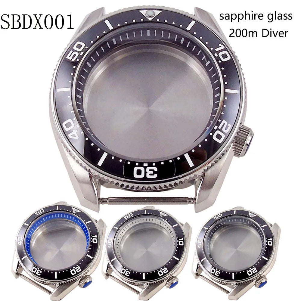 42.5mm Domed Sapphire Glass 20ATM Diver Watch Part SBDX001 Case fit NH35 NH36 ETA2824 Auto For Men Watch 3.8 o'clock