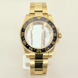 40MM PVD Gold Submariner Watch Case  GMT Yacht Master Polish Strap Sapphire Glass For NH35 NH36 NH34 NH38 Miyota 8215 Eta 2824 GMT SUB Yacht 20ATM waterproof