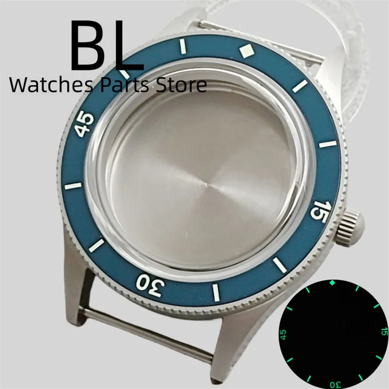 Miyota 9015 watch Case Fifty Fathoms 40mm Retro Domed Sapphire Luminous Bezel For NH35 NH36 NH34 ETA 2824 PT 5000 Miyota 9015 10bar
