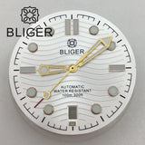 31mm seamaster Wave Watch Dial Hand Set 6 O'clock Date Window Black White Blue Green Fit NH35 Movement Luminus