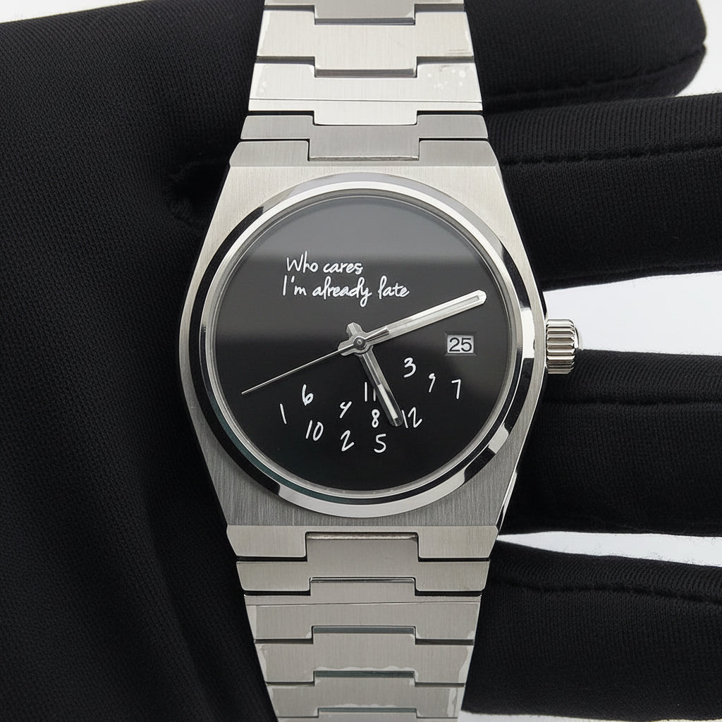Special Dial PRX Watch nh35 Who cares i'm already late Sapphire