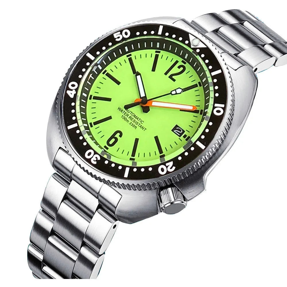 Tandorio 200m Turtle Diver Watch NH35A Fully Luminous Sapphire 20bar 44mm TD281