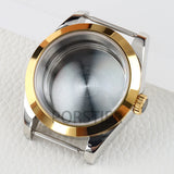 Smooth Bezel Two Tone Gold 36/39mm NH35 Watch Case 20mm Solid 316L Stainless Steel Jubilee/Oyster Strap for Datejust NH35 NH36 Movement 28.5mm Dial 10bar