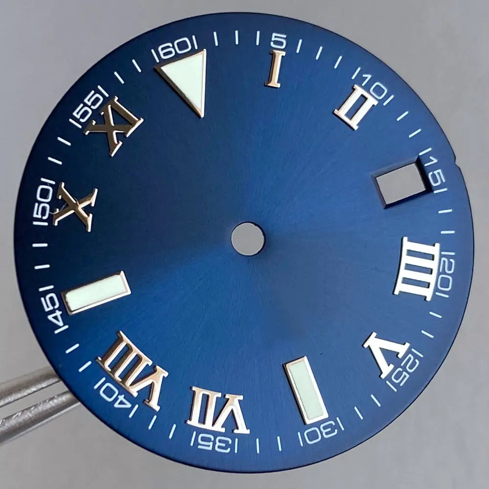 Wimbledon Style Roman Numeral Sunburst Dial 29mm Watch Dial Face For NH35 NH36 NH38 Movement Watch Replacement Part