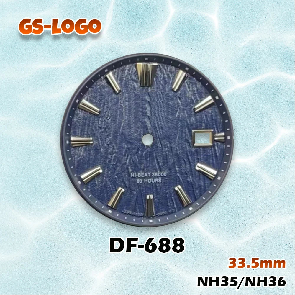 33.5mm GS Logo Dial Multi-Color NH35/NH36 Movement Men's Watch Modification Accessories