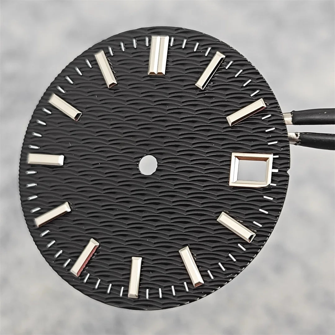 28.5mm Watch Dial For Engineer Mod NH35 Ripple Wave Textured Surface No Luminescence Watch Faces