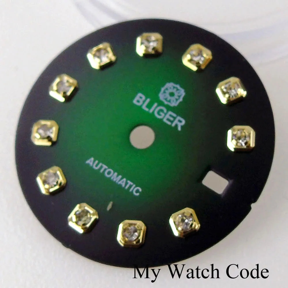 Dial Face fit NH05 NH06 NH07 Watch Movt 20.5mm Sunburst Watch Dial with Rhinestone Markers for 26mm Lady Watch Parts Mod