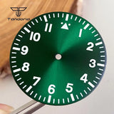 33.5mm Pilot Watch Dial+Hands Black/White/Blue/Green Color Luminous Fit NH35 NH36 NH38 ETA2824 PT5000 ST2130 Miyota82 Movt