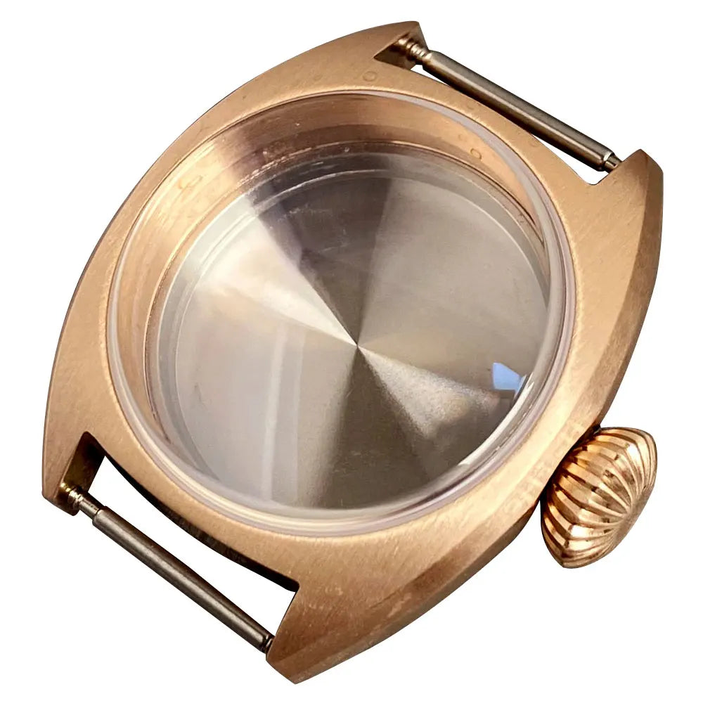 New 36mm Double Domed Sapphire Glass Solid Bronze Watch Cases NH35 Fit NH35 NH36 NH38 ETA2824 PT5000 Movement