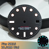 NH35 Dial Watch NH35 SUB Dials 28.5mm Dials Blue Luminous Single Calendar Multi-color Watches Replacement Accessories NH34 Dials