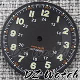 NH35 New 29mm Black/White/Green/Blue Pilot Style Watch Dial Face Set Arabic Numerals Fit NH36 ETA2824 PT5000 Automatic Movement