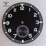 ST1701 Dial For Pilot Watch 33.5mm Black/Blue Color Watch Dial+Hands Set  Luminous Arabic Numerals Sub second