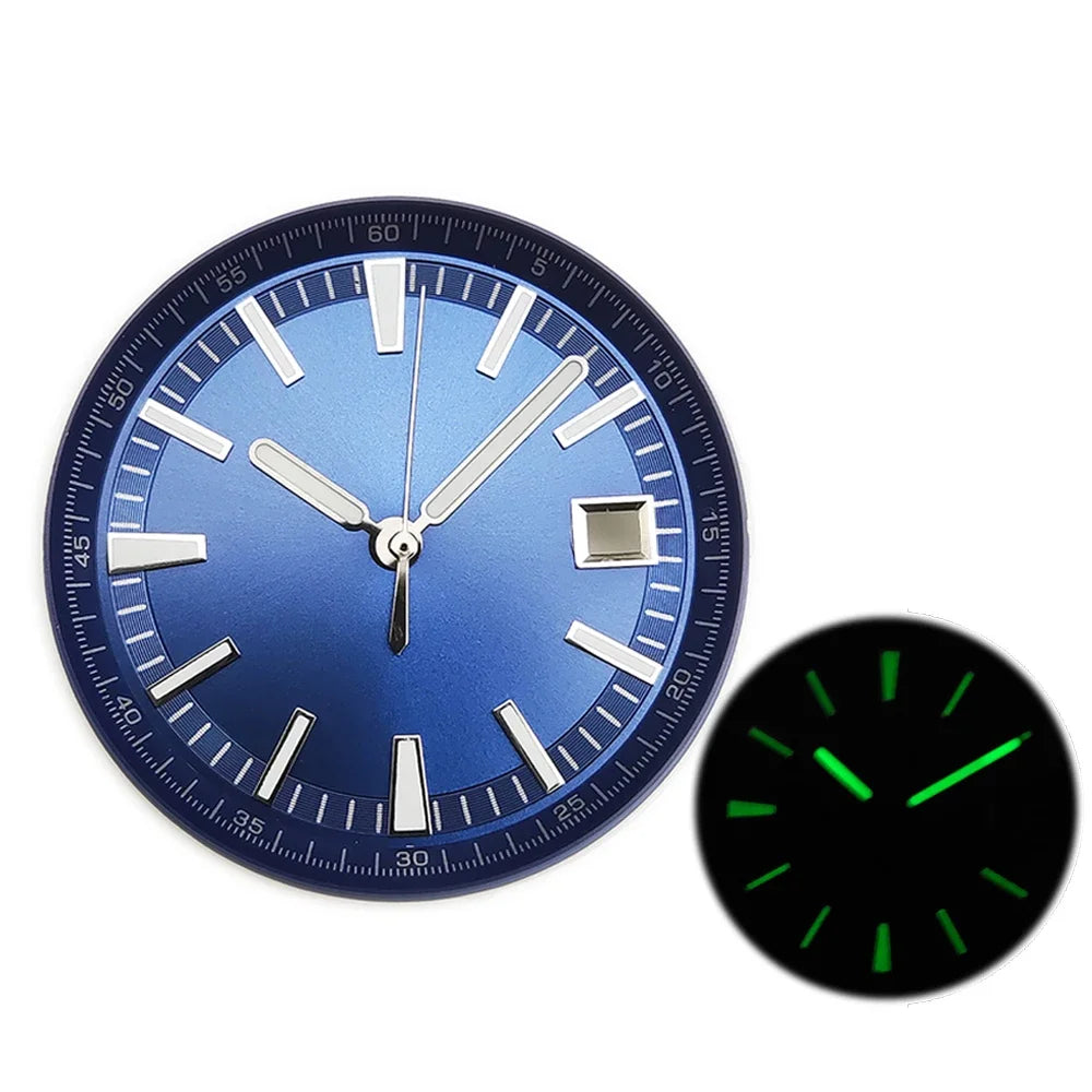 Big Size 33mm Watch Dial+Watch Hands for NH35 NH36 Movement Green Luminous Black/White/Blue Dial Pointers