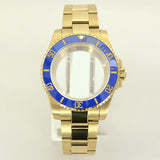 40MM PVD Gold Submariner Watch Case  GMT Yacht Master Polish Strap Sapphire Glass For NH35 NH36 NH34 NH38 Miyota 8215 Eta 2824 GMT SUB Yacht 20ATM waterproof