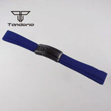 20mm Width Black/Blue/Green Silicone Rubber Strap Watchbands Black/Rose Gold Buckle Watch Spare Parts Accessories