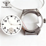 ETA6498 Watch case ST3621 42mm Manual Winding Pilot+37mm Dial Set Sapphire Transparent Back 5ATM
