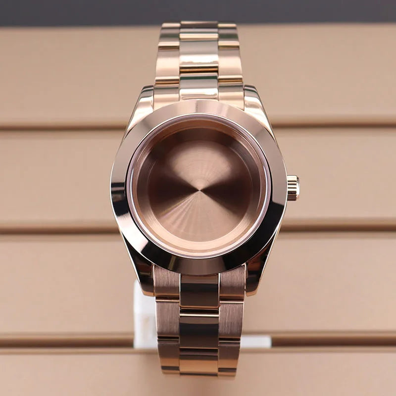 Explorer Watch Case 36mm/39mm Silver Rose Gold yellow Gold Two tone Sapphire 316L stainless Steel For Nh35 Nh36 NH34 NH38 Nh70 Miyota 8215 8285Movement