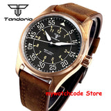 39mm Real Cusn8 Bronze Aviator Watch Tandorio TD107Z  Sapphire 20Bar  NH35A PT5000 Miyota8215 Automatic Military Relojes