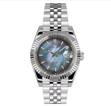 Tandorio DateJust TD136M 39mm NH35A MOP Sapphire dress Watch 20ATM Glass Back