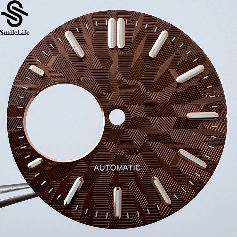 NH38 dial 28.5mm Texture Watch Dial Green Luminous Modification Watch Accessories  Watch Faces for NH38 Movement