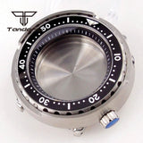 Tuna Can Watch Case 46.5mm Stainless Steel Tuna Style Watch Case Sapphire 4 o'clock Crown Fit NH34 NH35 NH36 NH38 20ATM Waterproof Ceramic Bezel