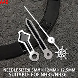 wide Watch Hands for NH35 Green Luminous Gold Silver Edge Watch Accessories with Diamond/Sword/Cross Second Hand for NH35/NH36/4R/7S Movement