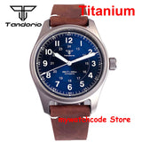39mm Titanium Pilot Watch Tandorio TD143T Miyota 8215 Movt Automatic Sapphire 20ATM Retro Men Watch