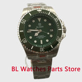 Green 43mm Deep Sea Watch Case Ceramic Insert Sapphire Glass NH35 Miyota 8215 PT5000 ETA2824 10ATM