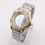 42mm NH35 Stainless Steel Seamaster Watch Case Mineral/Sapphire Glass Black Ceramics Bezel Insert with Bracelet for Seiko Mod Seamaster Build Parts