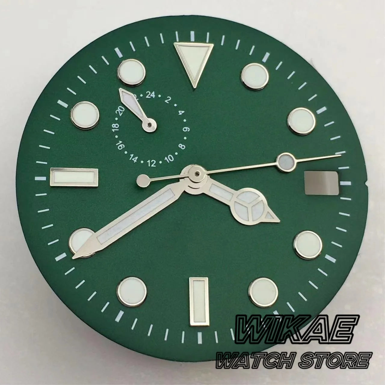 29mm Sterile TMI NH37 Watch Dial Hand Set Black Blue Green Dial Silver Orange Index Green Luminous